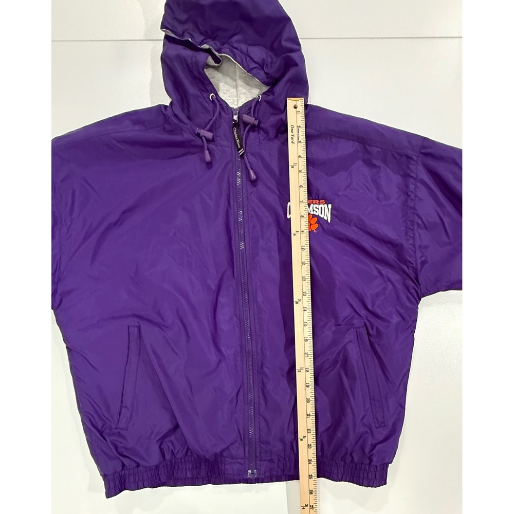 Charles River Clemson Tigers Purple Nylon Hooded Lined Jacket Men's Medium M116 - Picture 11 of 12